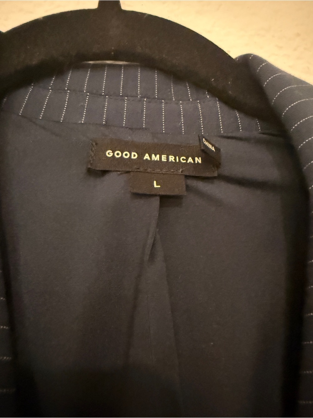 Good American Navy Pinstripe Sleeveless Blazer Dress - Picture 3 of 4
